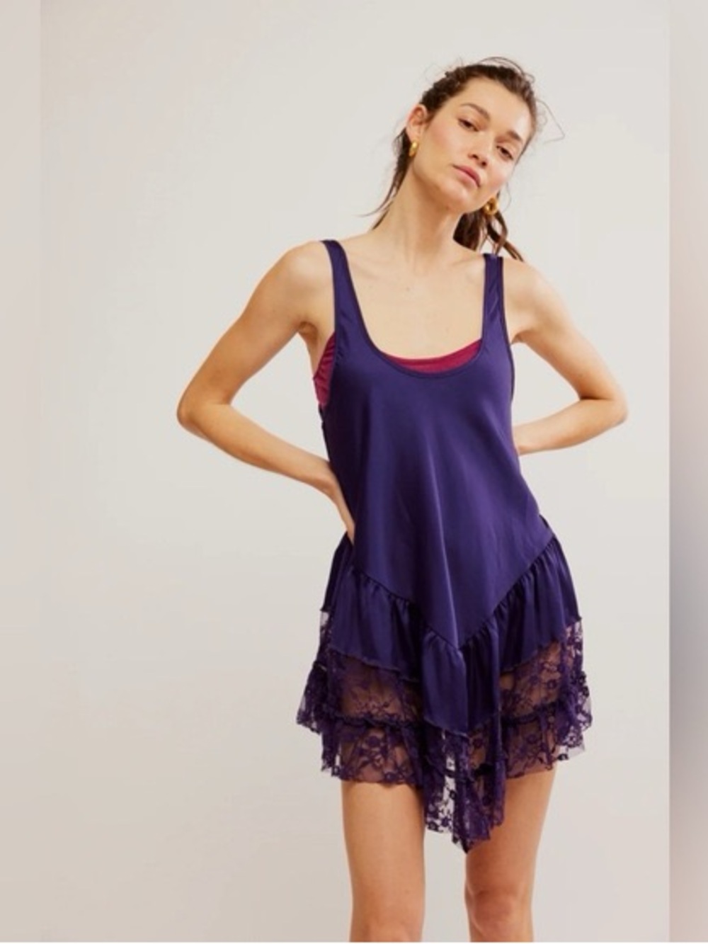 Free People Young and in Love Dress in Gothic Grape - Picture 5 of 5